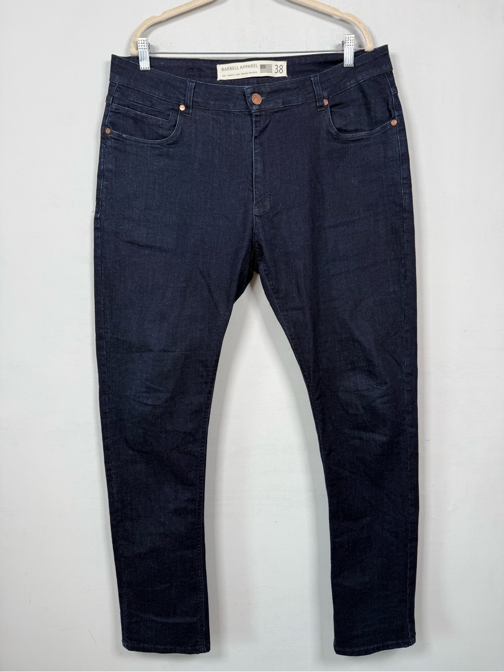 Barbell Apparel Men's Dark Wash Athletic Fit Jeans Size 38 Great Condition